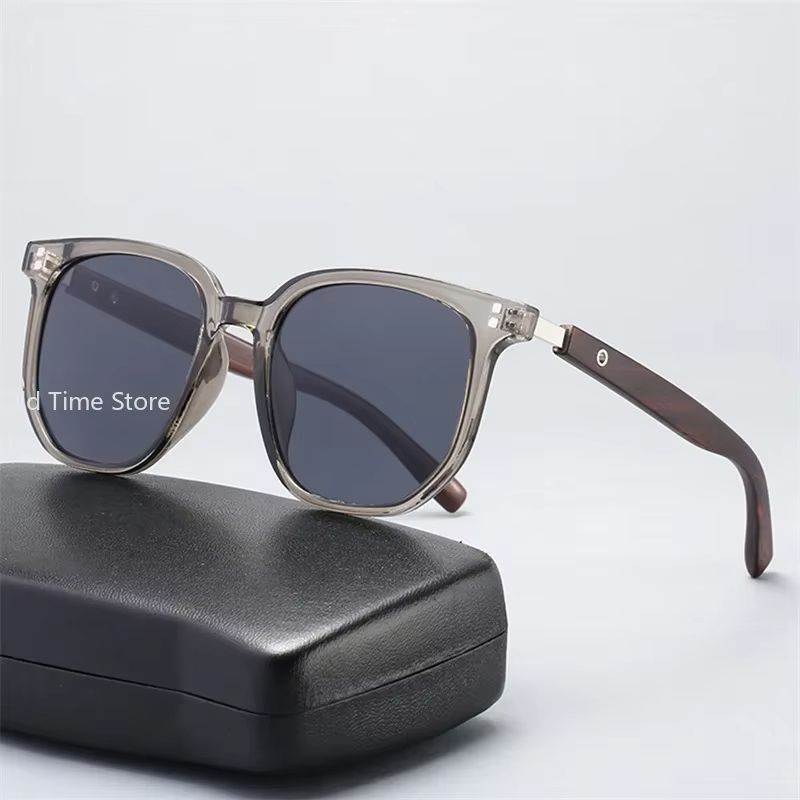 Classic Wood Grain Mirror Legs Sunglasses Men's Small Frame Square Sun Glasses Women's High Quality Eyewear UV400