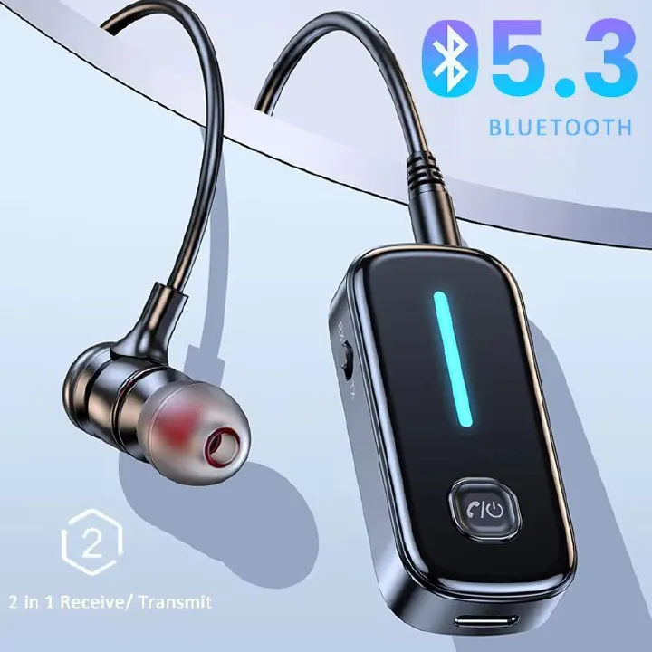 Bluetooth 5.3 Receiver 2 In 1 Transmitter Lcd Display Aux Bluetooth Car Adapter Wireless Audio Transmitter for TV Speakers