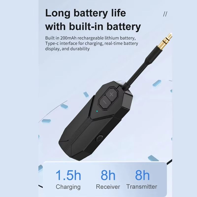 New-Bluetooth 5.4 Audio Receiver Transmitter 3.5Mm Aux Hifi Stereo Wireless Audio Adapter For TV Speaker PC Car Airplane