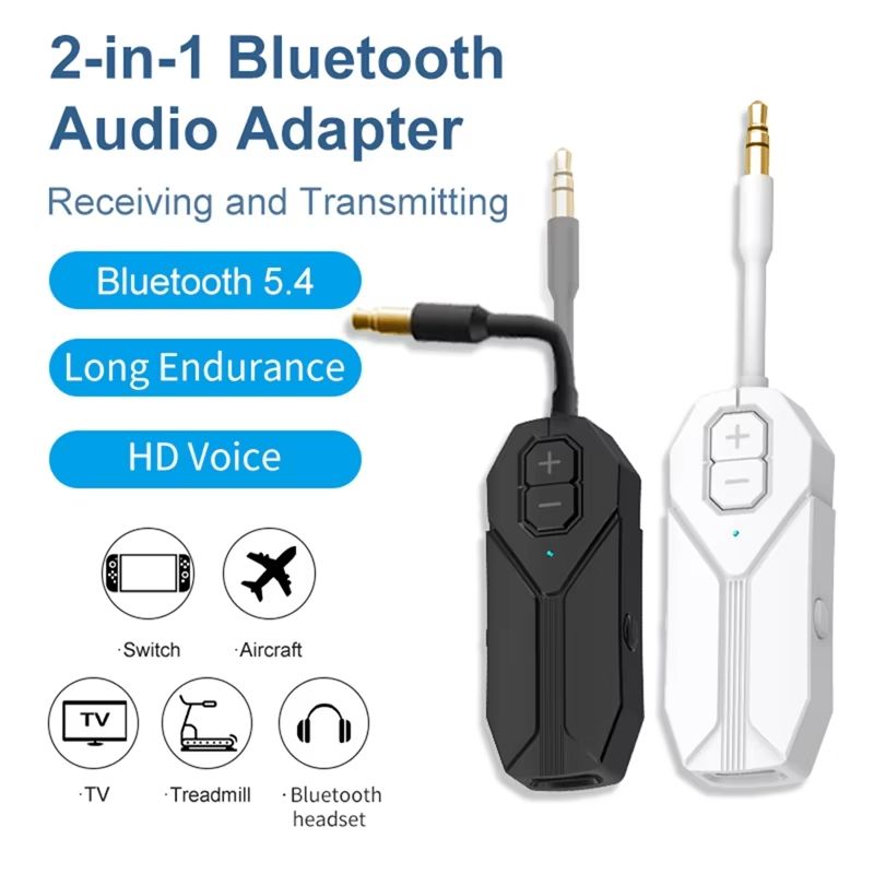 New-Bluetooth 5.4 Audio Receiver Transmitter 3.5Mm Aux Hifi Stereo Wireless Audio Adapter For TV Speaker PC Car Airplane