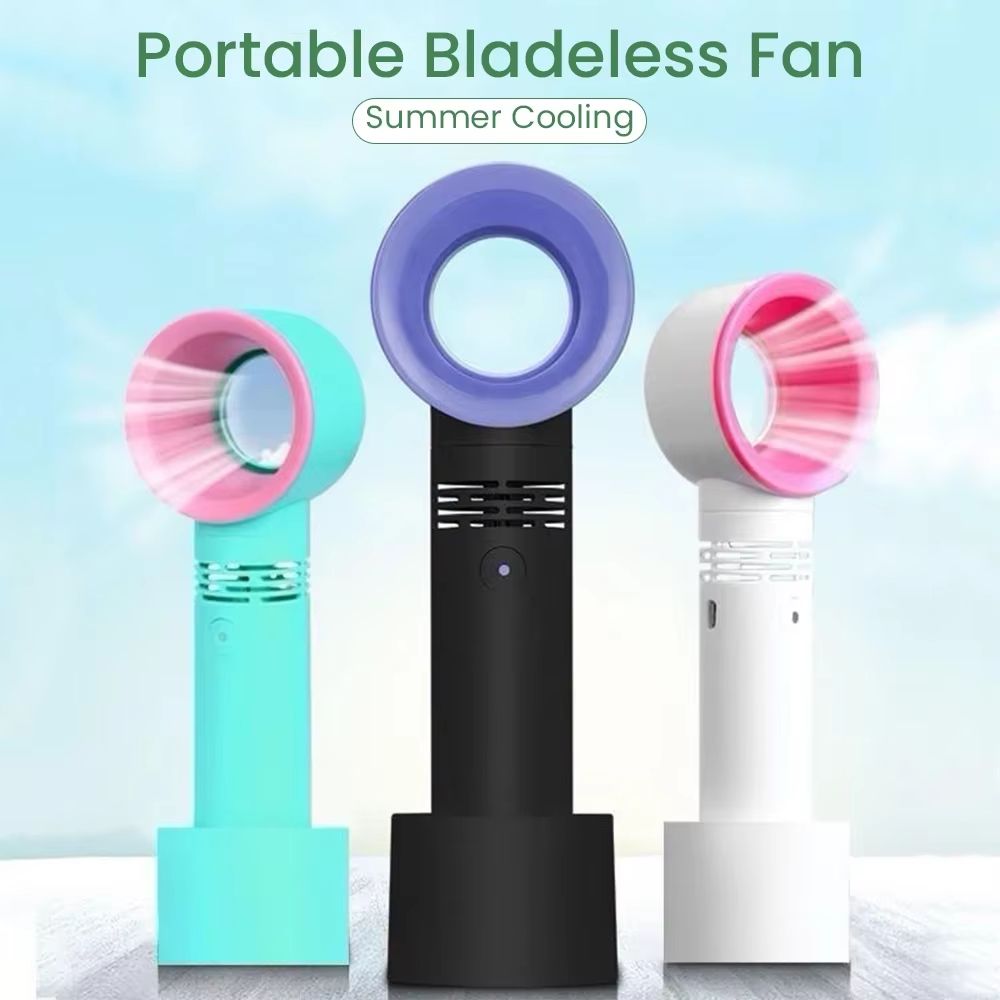 New Leafless Fan Quick Blow Dry Eyelash Glue Mini Handheld USB Rechargeable Leafless Fan Portable Fan 3-speed Wind Adjustment.