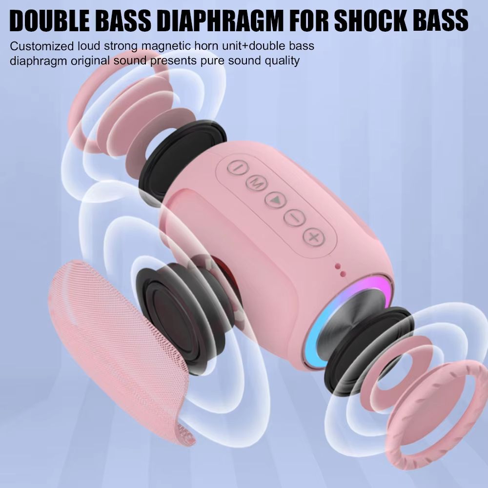 2023 Wireless BT Compatible Portable Speaker Subwoofer Outdoor Call Music Loudspeaker Stereo Double Speaker Surround