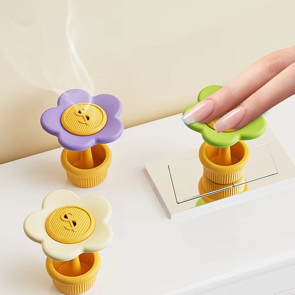 Light Luxury Toilet Press Button Handle Flower Shaped Press Tank Push Flush Switch Bathroom Decor Wardrobe Drawer Pulls