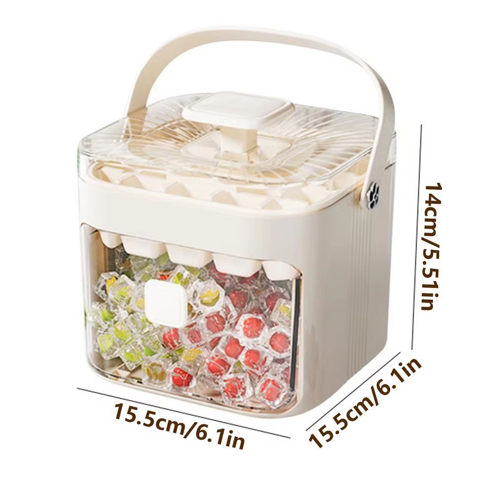 Ice Molds Ice Block Maker With Lid Press Type Easy-Release Household Kitchen Gadget For Cocktail Coffee Whiskey Party Drinks
