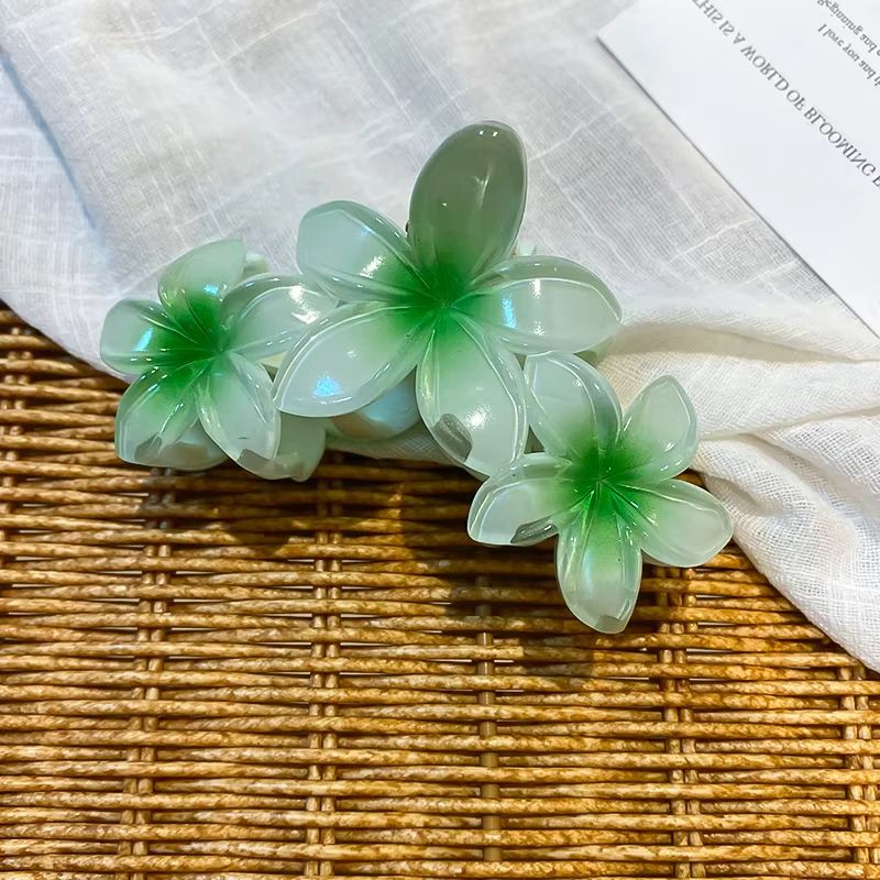 Dopamine Sunflower Shark Clip Sweet Gradient Flower Grab Clip Ponytail Braid Hair Clip for Girls Beach Vacation Hairstyles