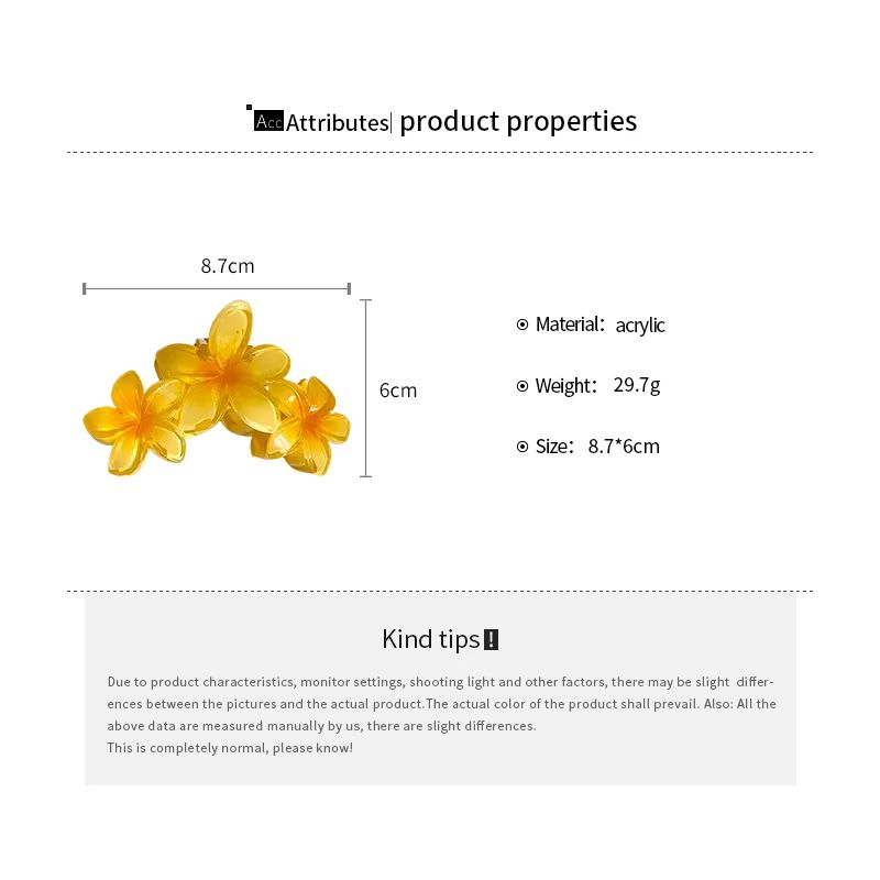Dopamine Sunflower Shark Clip Sweet Gradient Flower Grab Clip Ponytail Braid Hair Clip for Girls Beach Vacation Hairstyles