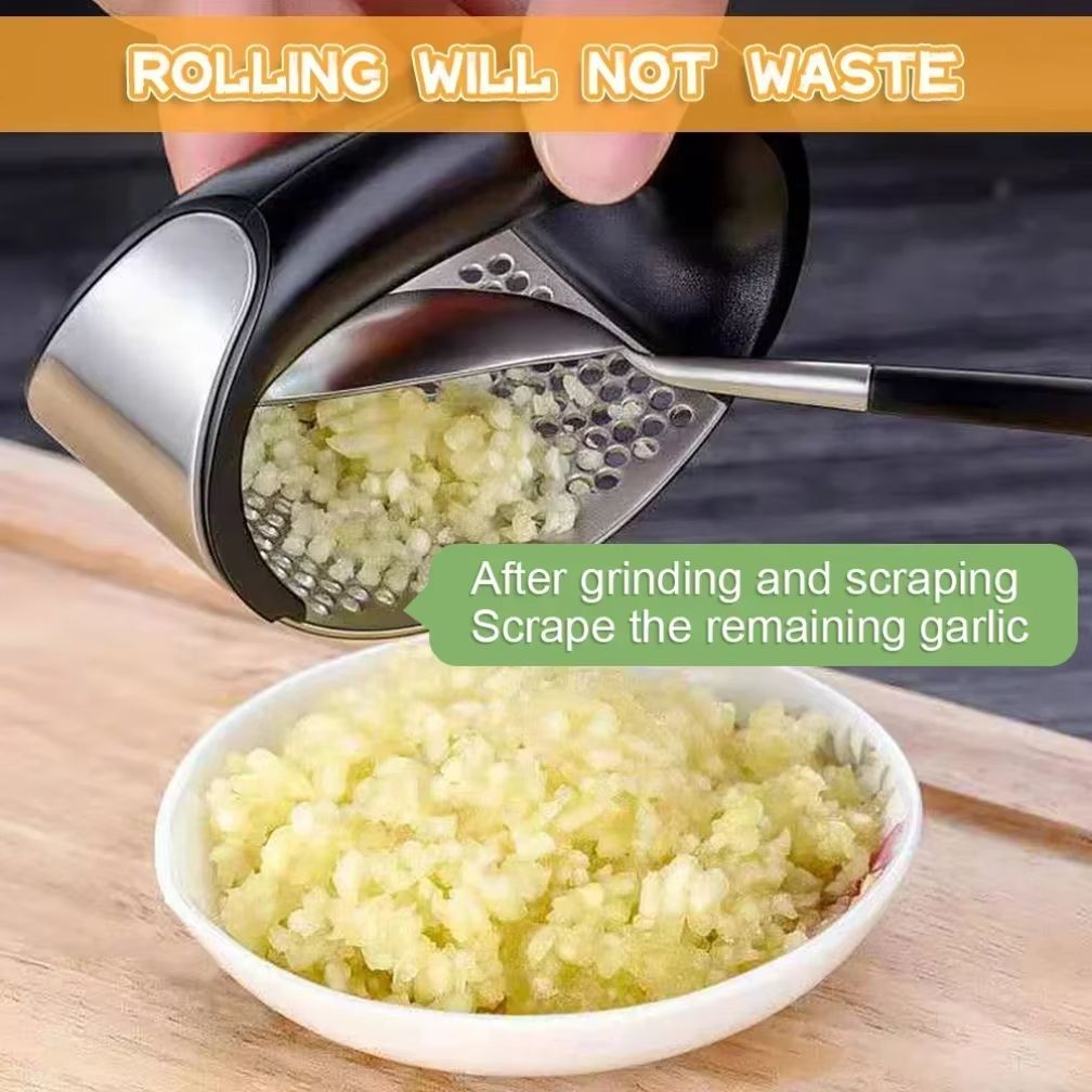Manual Garlic Chopper Garlic Chopping Tools Fruits and Vegetables Kitchen Gadget Stainless Steel Garlic Press Crusher