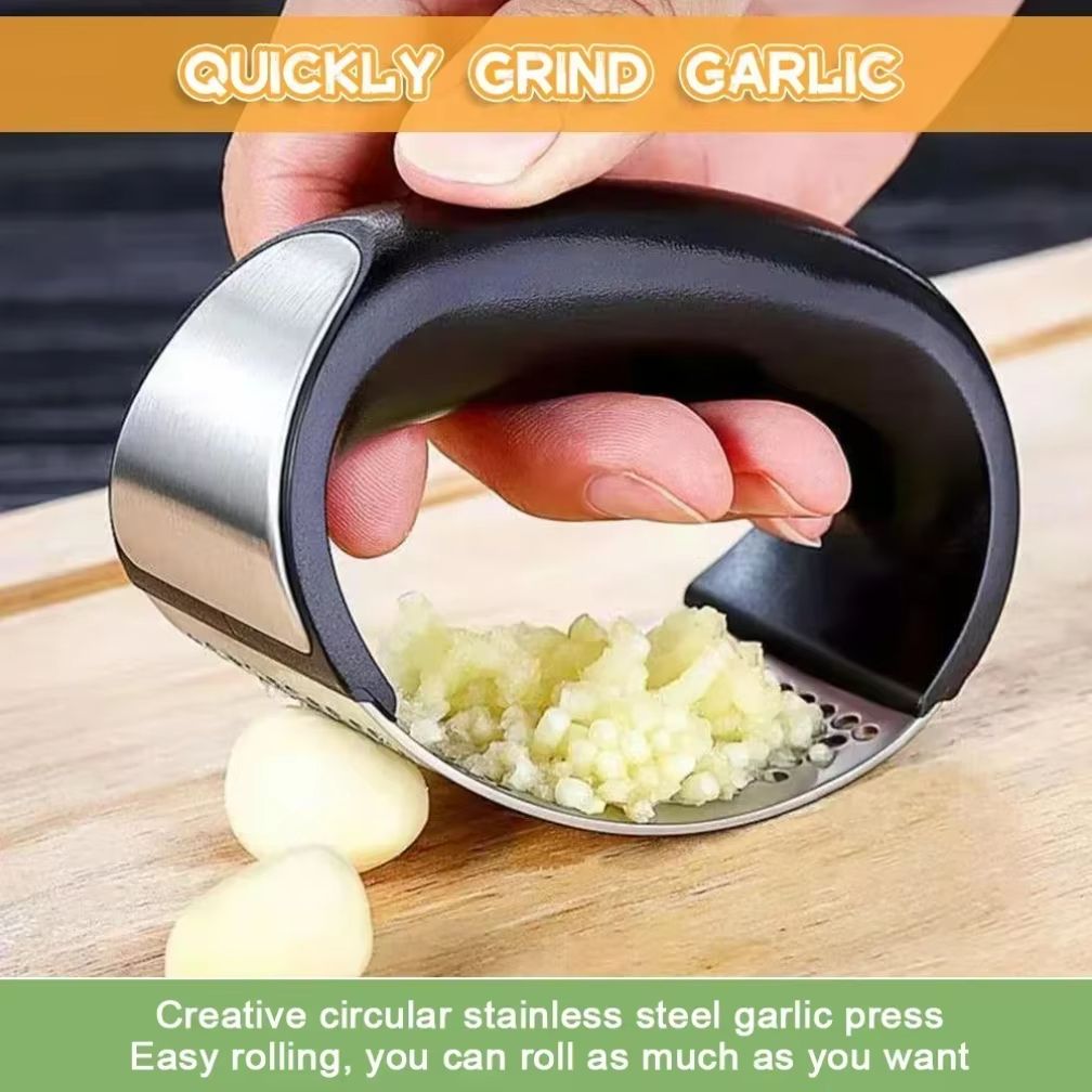 Manual Garlic Chopper Garlic Chopping Tools Fruits and Vegetables Kitchen Gadget Stainless Steel Garlic Press Crusher