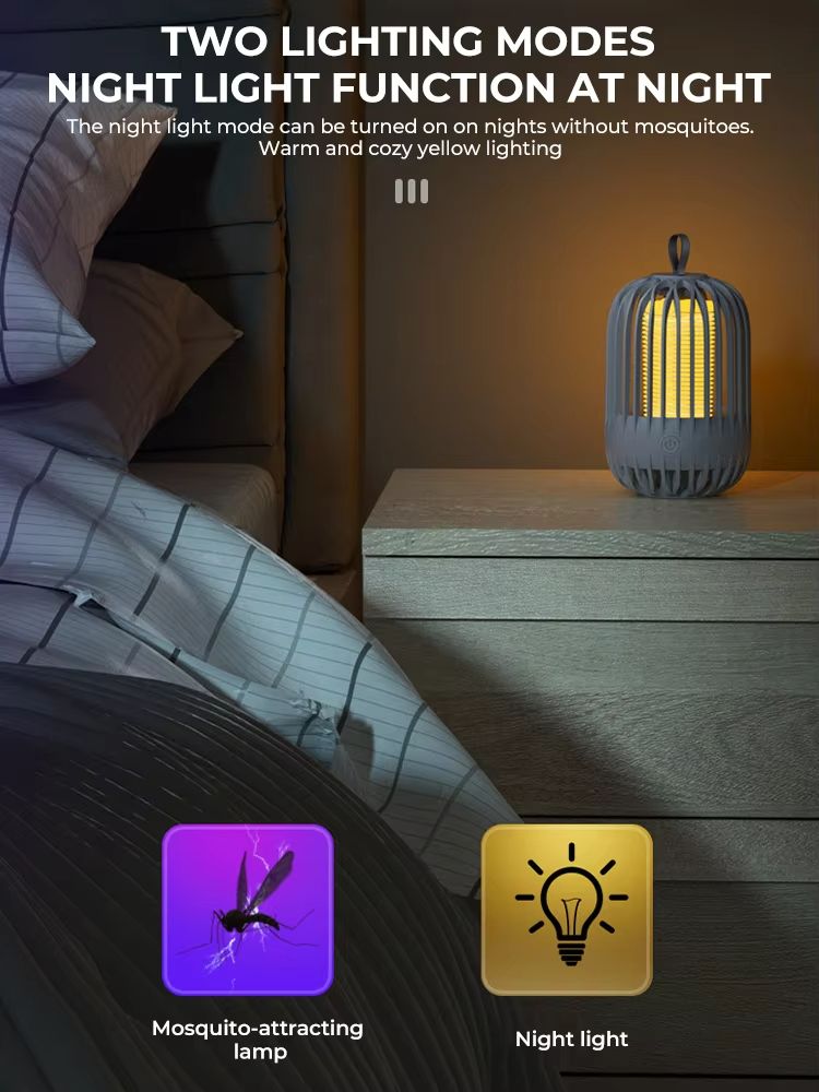 Mosquito Killer Repellent Lamp USB Rechargeable Electric Fly Trap Insect Killer Outdoor Mute Anti Strong Mosquito Lamps Swatter