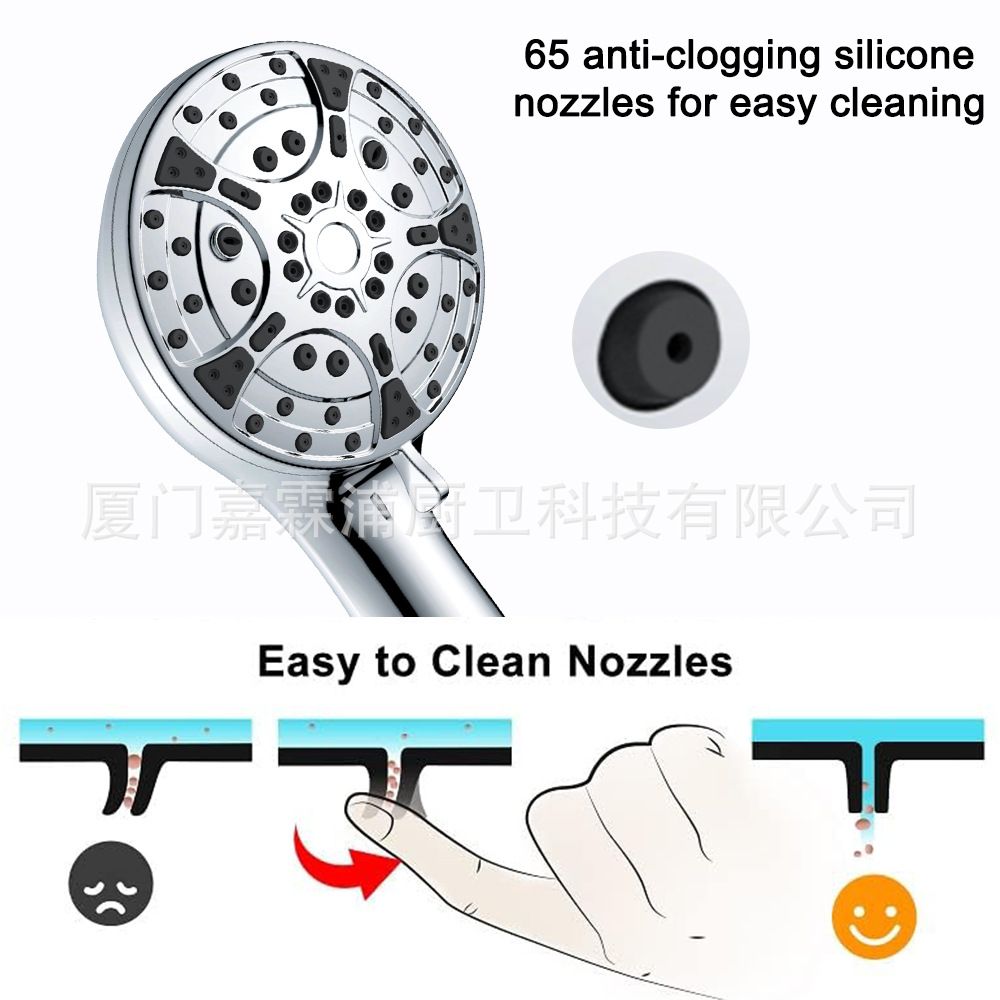 American 10-function handheld showerhead with spray gun, water pressure booster, cross-border, with filtration and dechlorination showerhead shower set
