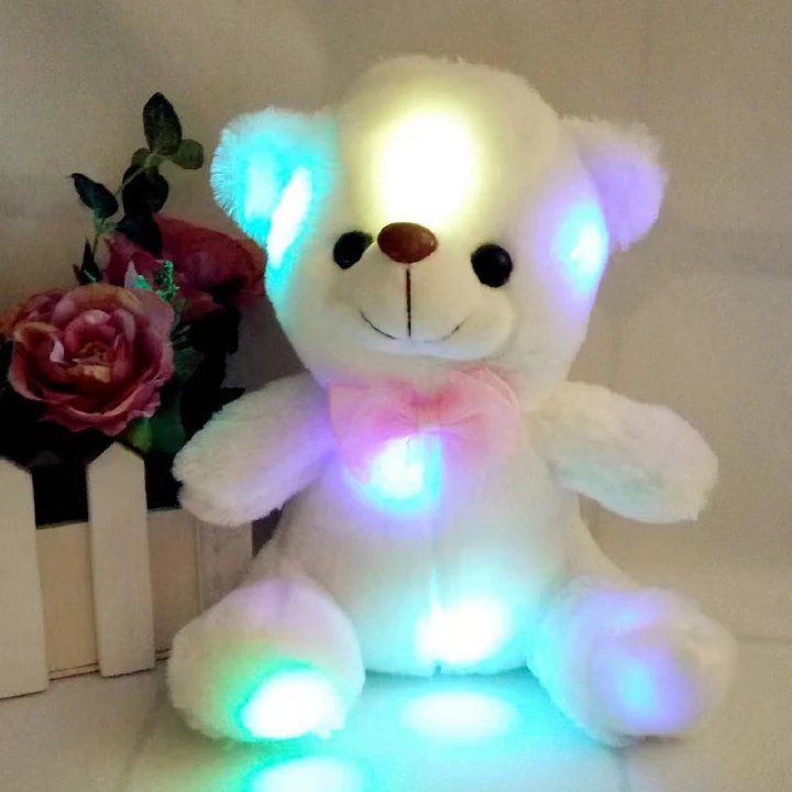 Fashion boy Dolls Lovely Soft LED Colorful Glowing Teddy Bear Stuffed Plush Toy Gifts For Birthday girl baby toy Cute Doll Toys kid Colorful Lights Toy Bears