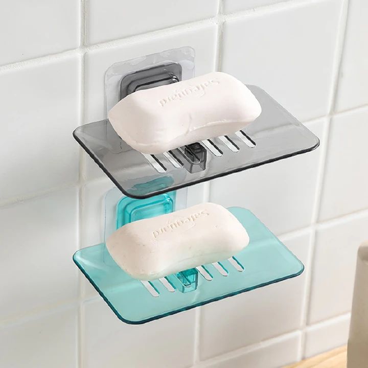 1PC Bathroom Soap Holder Tray Shower Soap Box Dish Storage Plate Holder Case Bathroom Box Shelf Wall Dishes Bathroom Product