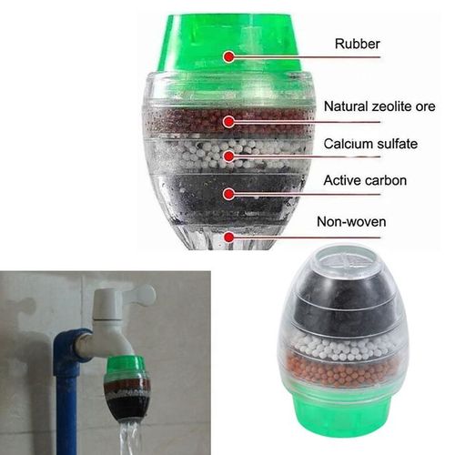 Kitchen Faucet Tap 5 Layers Activated Carbon Water Filter Purifier GREEN