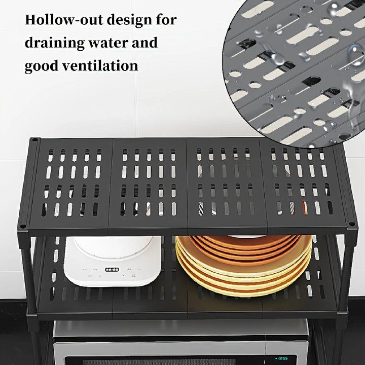 2 Layer Microwave Oven Rack Steel Pipe Support Moisture Rust Proof Kitchen Countertop Organizer Microwave Stand Utensils Tableware Storage Shelf