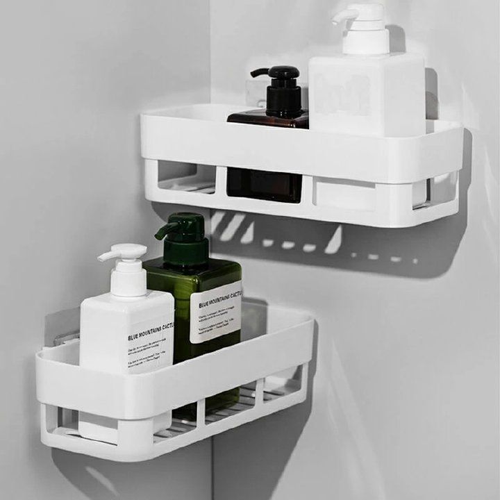 Bathroom Shelf Organizer Toilet Adhesive Shampoo Gel Storage Basket Decoration Bathroom Corner Shower Shelf Rack Accessories