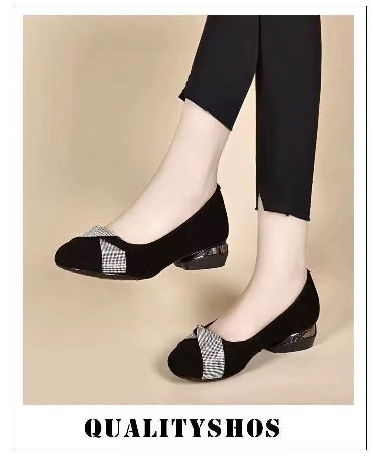 Fashionable high quality pointy suede decorative crystal pointy heels
No reviews yet