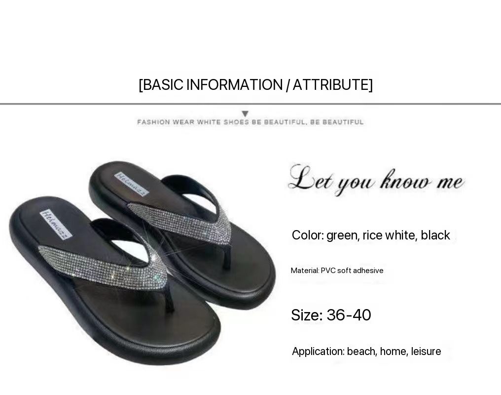 Color sole slippers for ladies wholesale price beach flip-flops slippers pvc 2024 women with diamond