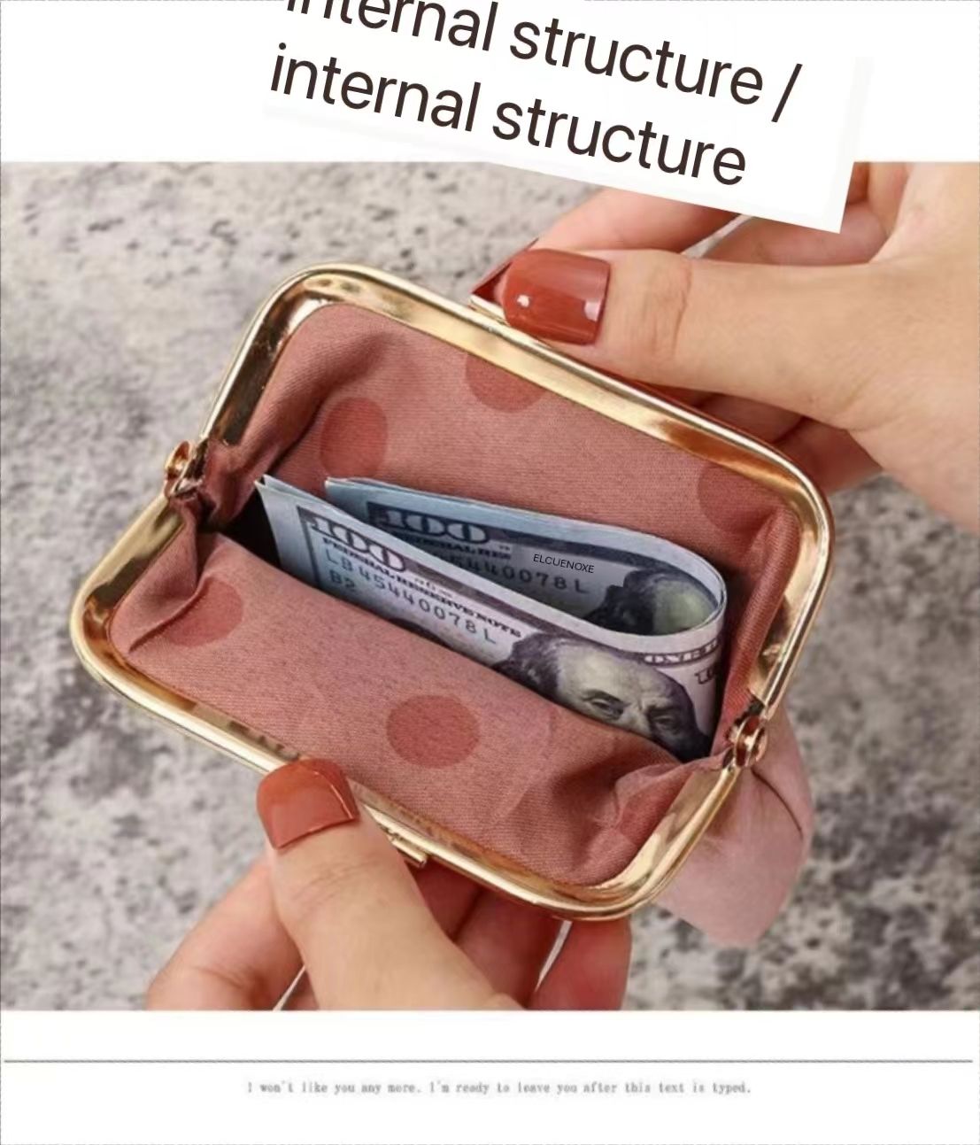 RU Retro Ladies Clutch Purse Creative Storage Bag Vintage Metal Clip Coin Wallet Women Small PU Leather Mini Coin