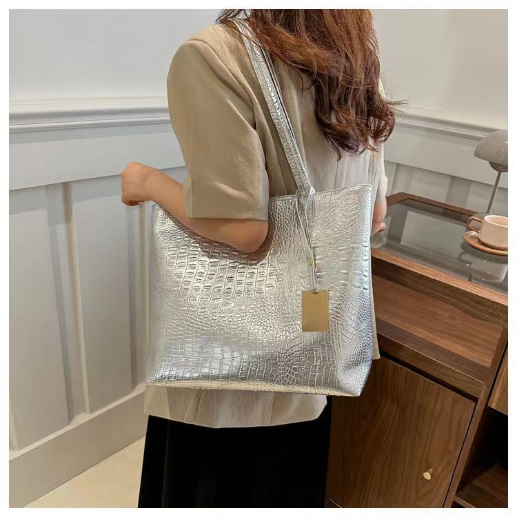 Fashion Casual Women Shoulder Bags Crocodile Print Large Capacity Handbag PU Leather Tote Bag for Ladies
