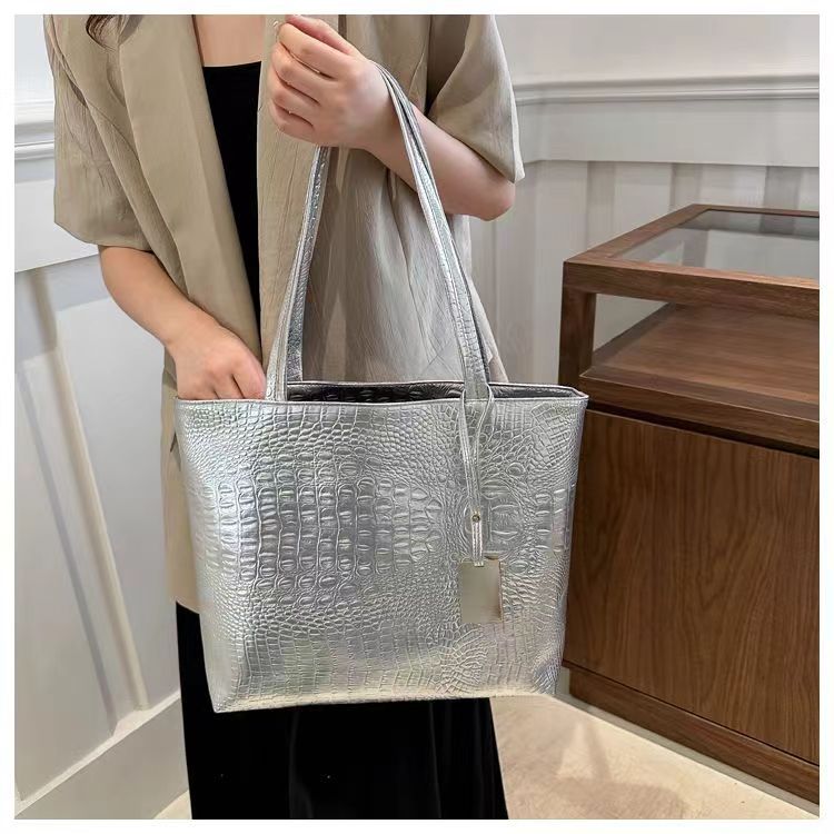 Fashion Casual Women Shoulder Bags Crocodile Print Large Capacity Handbag PU Leather Tote Bag for Ladies