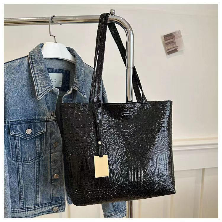 Fashion Casual Women Shoulder Bags Crocodile Print Large Capacity Handbag PU Leather Tote Bag for Ladies