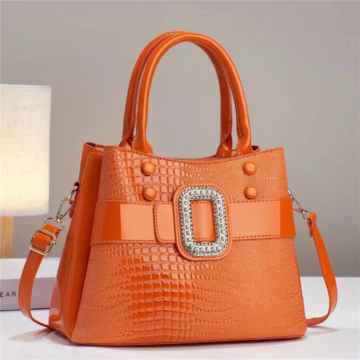 Hot Selling ladies designer bag wholesale Simple alligator crocodile pattern women's PU leather shoulder crossbody bag handbag