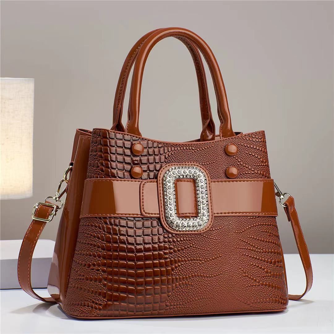 Hot Selling ladies designer bag wholesale Simple alligator crocodile pattern women's PU leather shoulder crossbody bag handbag