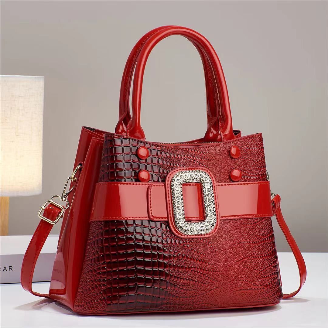 Hot Selling ladies designer bag wholesale Simple alligator crocodile pattern women's PU leather shoulder crossbody bag handbag