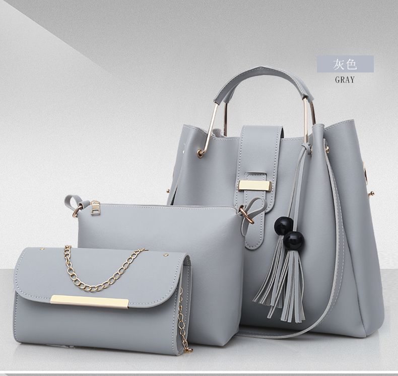 Pu Leather Classic Ladies Shoulder Tote Bag Good Price Women Purses handbags Set