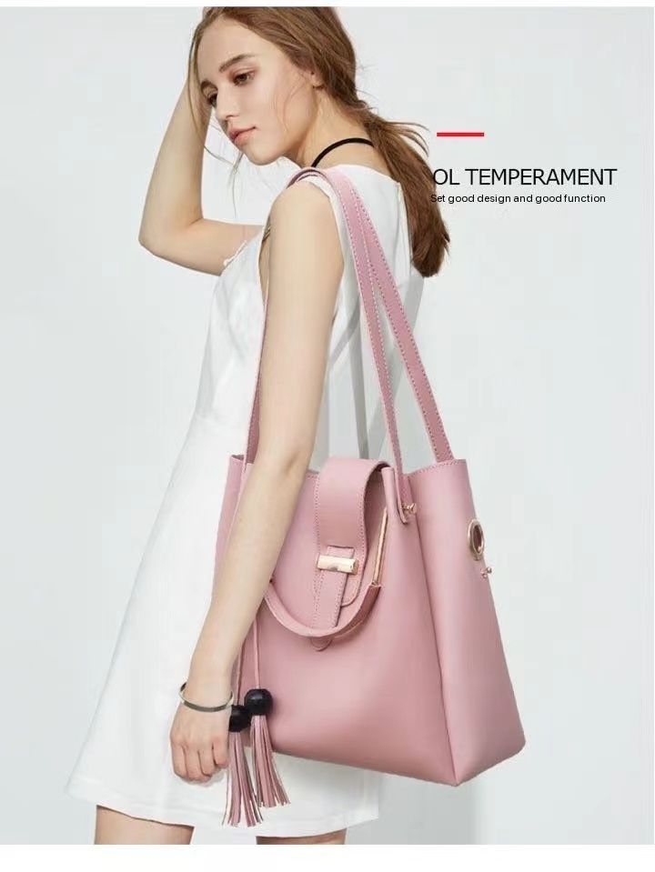 Pu Leather Classic Ladies Shoulder Tote Bag Good Price Women Purses handbags Set