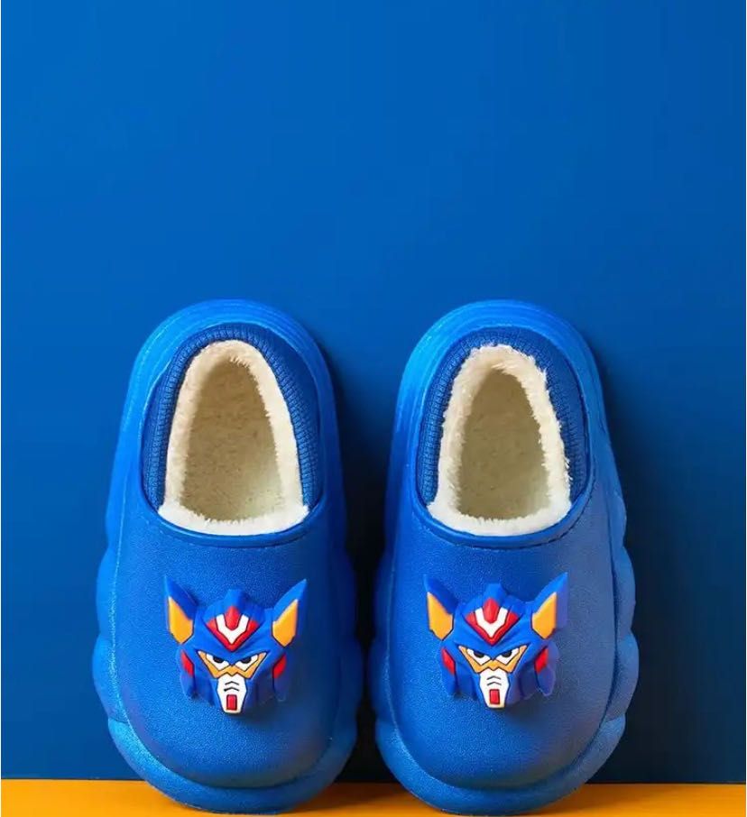 Kids plush shoes for  thick soles plus fluffy lazy slippers high quality Kitty plush warm shoes