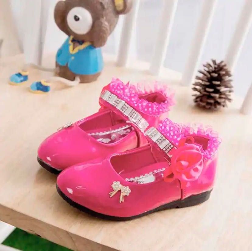 New water diamond princess shoes girls slippers  bowed dance shoes froral little Leather shoes party shoes,wedding shoes