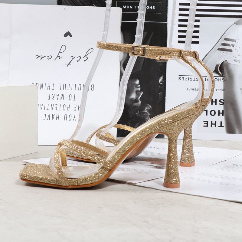 Quick sell  cheap [discount]sexy heeled women sandals open pointed-toe rhinestones lace-up ladies stiletto heels shoes[ Afew pairs left]