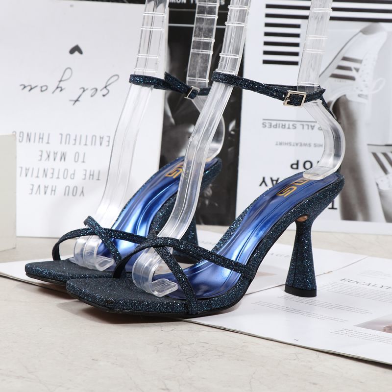 Quick sell  cheap [discount]sexy heeled women sandals open pointed-toe rhinestones lace-up ladies stiletto heels shoes[ Afew pairs left]