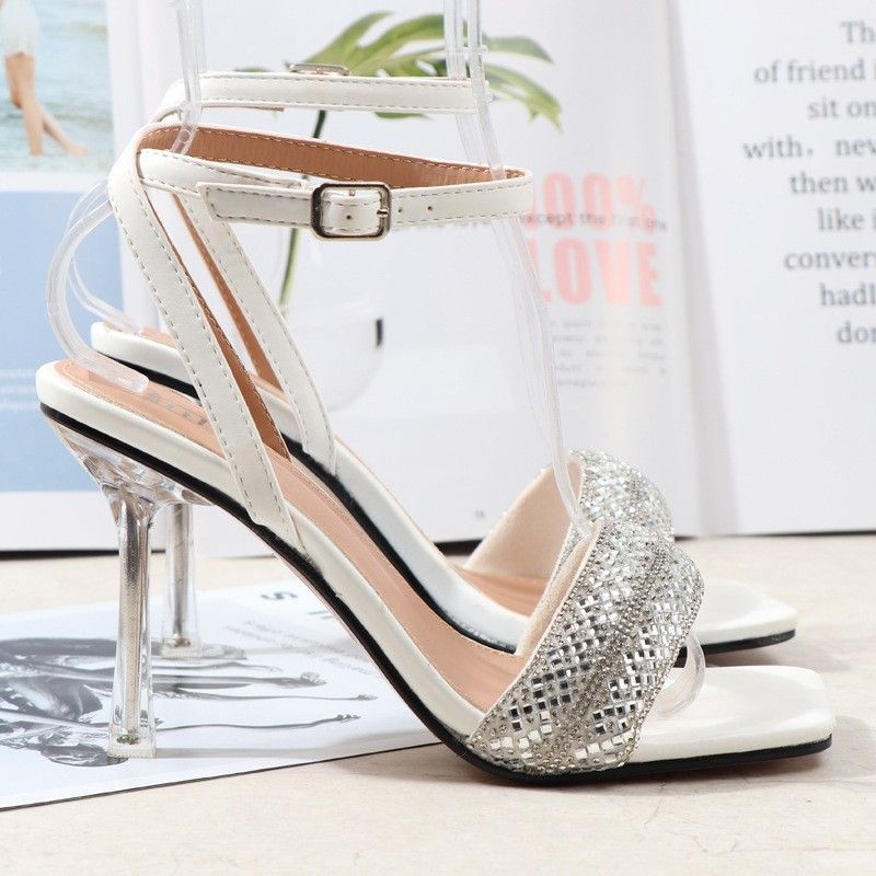 Quick sell  cheap [discount]sexy heeled women sandals open pointed-toe rhinestones lace-up ladies stiletto heels shoes[ Afew pairs left]