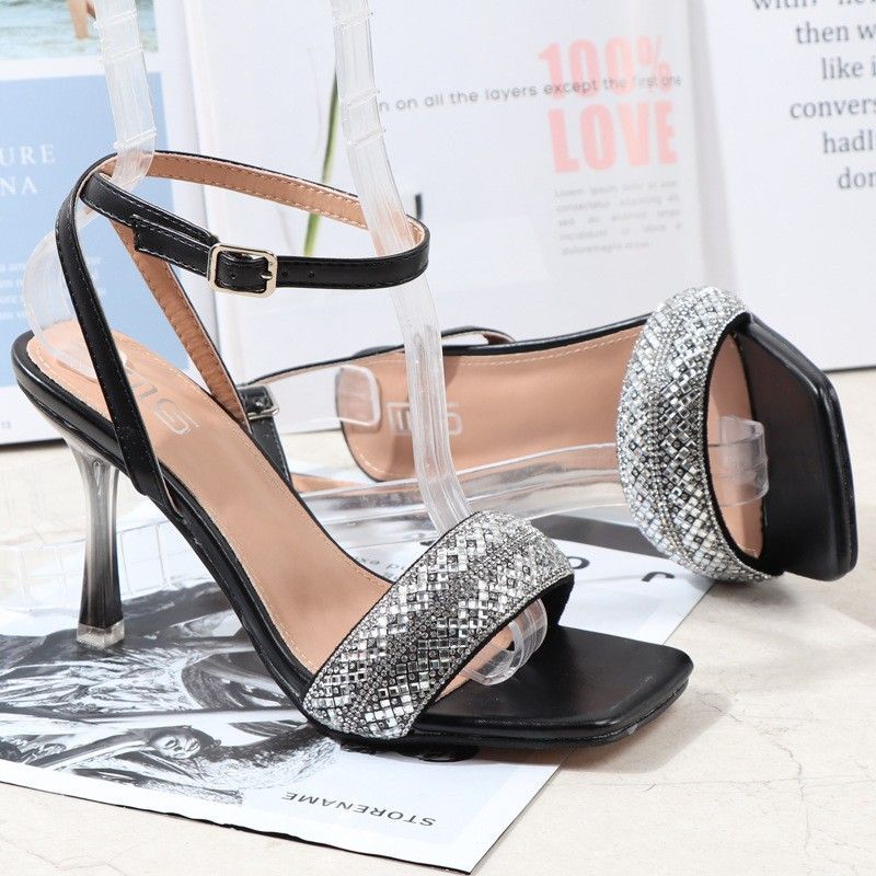 Quick sell  cheap [discount]sexy heeled women sandals open pointed-toe rhinestones lace-up ladies stiletto heels shoes[ Afew pairs left]