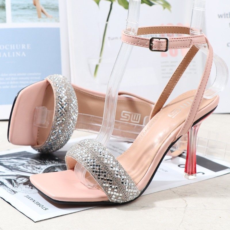 Quick sell  cheap [discount]sexy heeled women sandals open pointed-toe rhinestones lace-up ladies stiletto heels shoes[ Afew pairs left]