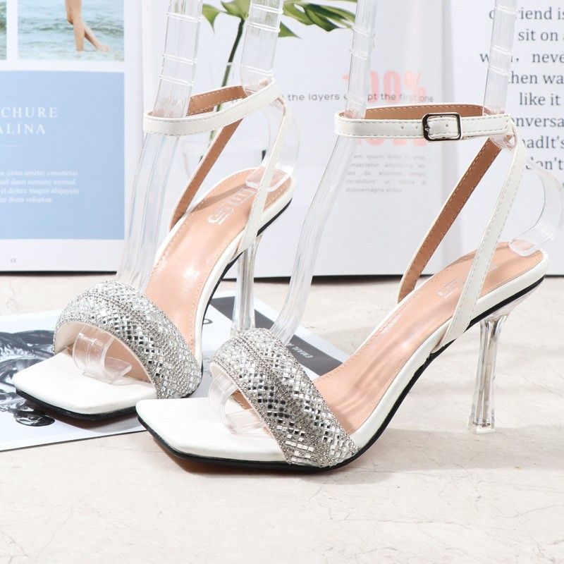 Quick sell  cheap [discount]sexy heeled women sandals open pointed-toe rhinestones lace-up ladies stiletto heels shoes[ Afew pairs left]