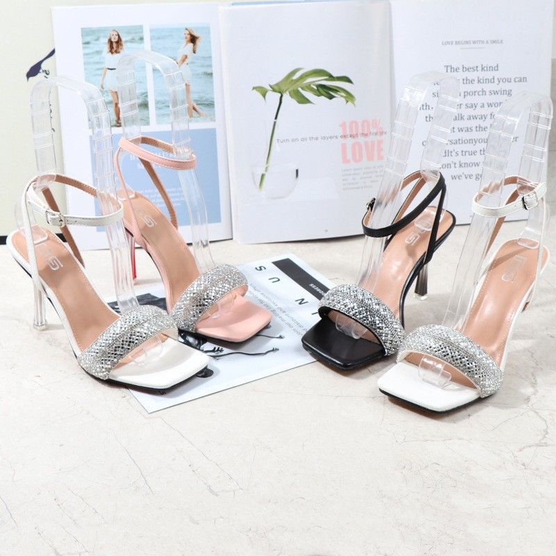 Quick sell  cheap [discount]sexy heeled women sandals open pointed-toe rhinestones lace-up ladies stiletto heels shoes[ Afew pairs left]