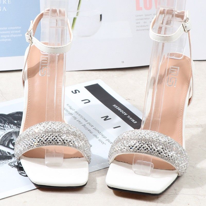 Quick sell  cheap [discount]sexy heeled women sandals open pointed-toe rhinestones lace-up ladies stiletto heels shoes[ Afew pairs left]