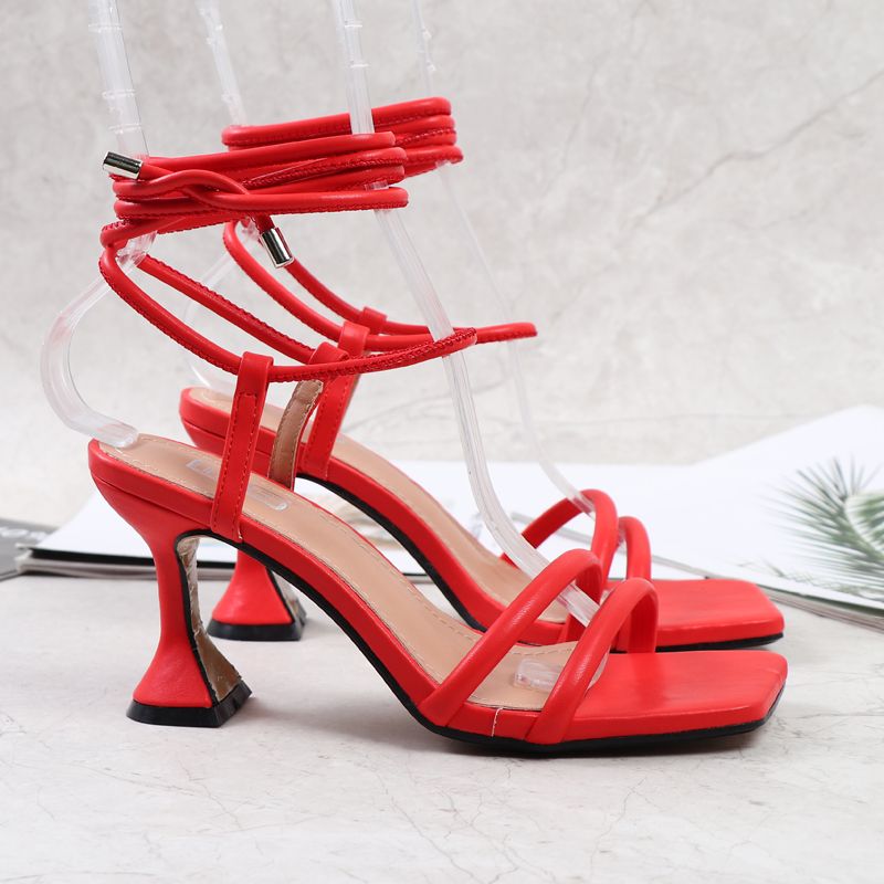 Cross boader,Quick sell  cheap [discount]sexy heeled women sandals open pointed-toe rhinestones tie-up ladies stiletto heels shoes