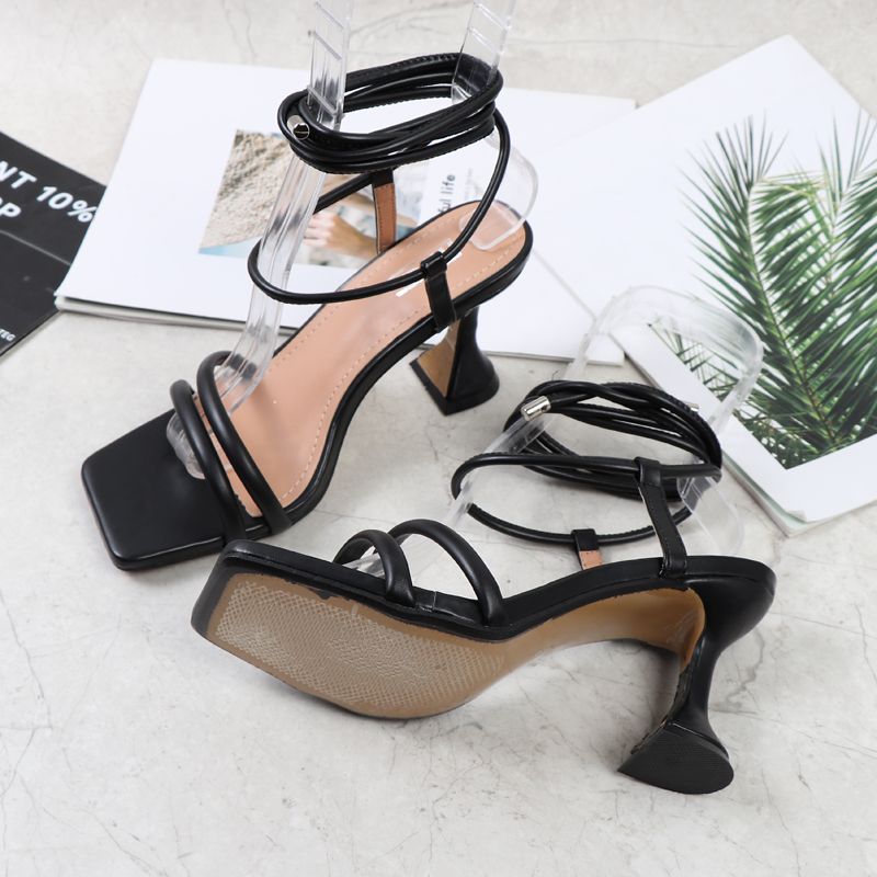 Cross boader,Quick sell  cheap [discount]sexy heeled women sandals open pointed-toe rhinestones tie-up ladies stiletto heels shoes