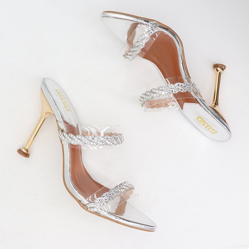 Cross boader,Quick sell  cheap [discount]sexy heeled women sandals open pointed-toe rhinestones tie-up ladies stiletto heels shoes