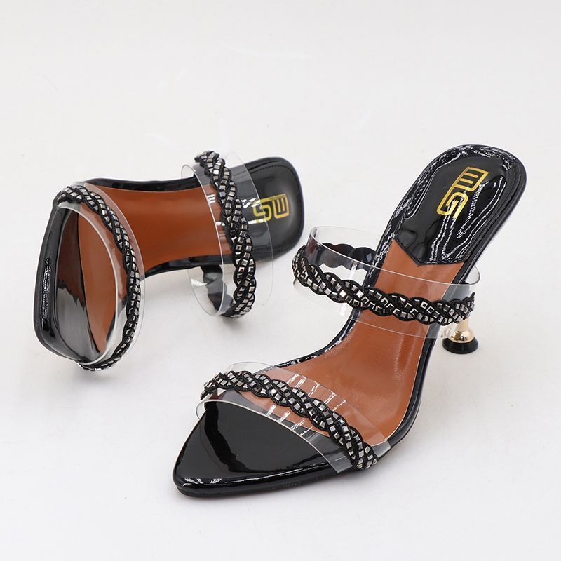 Cross boader,Quick sell  cheap [discount]sexy heeled women sandals open pointed-toe rhinestones tie-up ladies stiletto heels shoes
