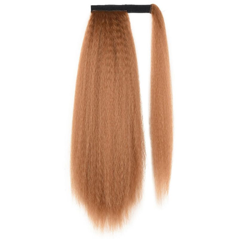 Premium 24inch Yaki Ponytail Hair Extensions Long Wigs Hair Corn Silk Yaki Wigs for Black Women Synthetic Hair Soft Corn Curly Wig Fluffy Girls First Hair Ponytail Extension Black Girl