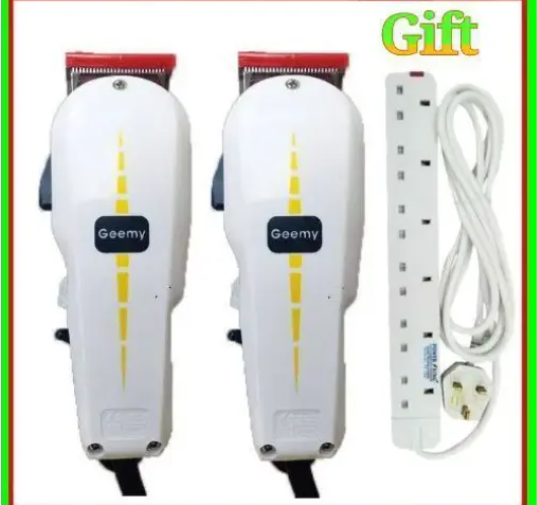 GEEMY ProfessionalL 2PCS Kinyozi Machine, Geemy 2 Professional Hair Clipper/Shaving Machine Kinyozi + Gift 6 Way Extension