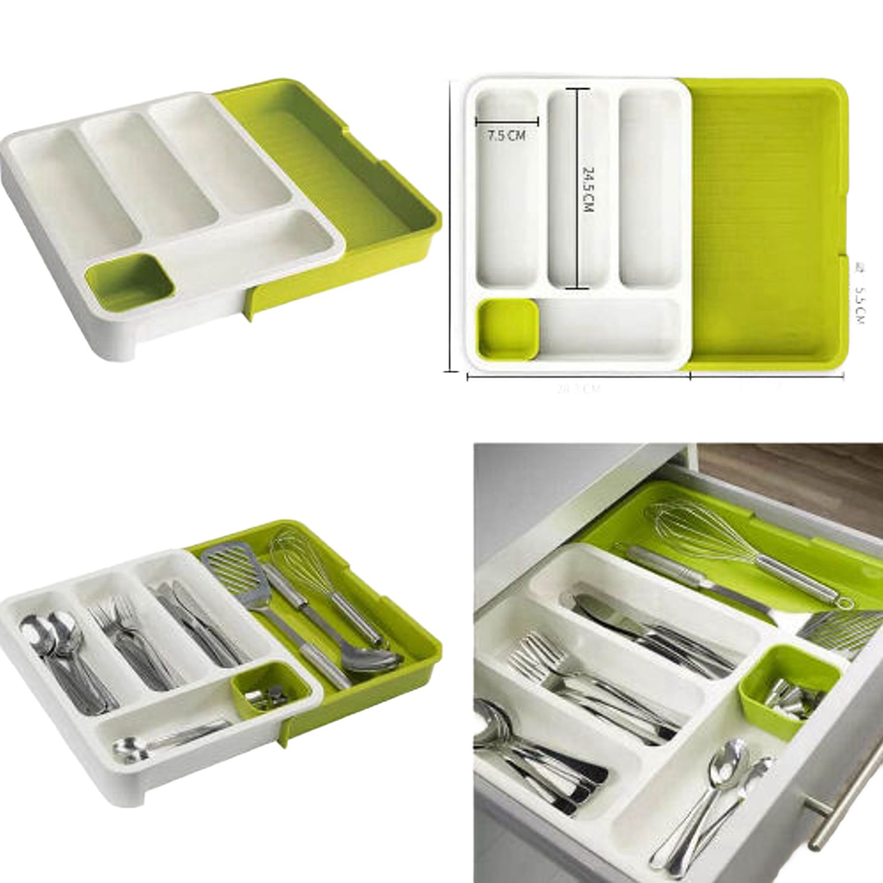 Custom Cutlery Drawer Tray BPA Free, Expandable Drawer Organiser for Utensil Holder, Cutlery Tray, DIY Organizer for Cutlery, Cutlery, Knives