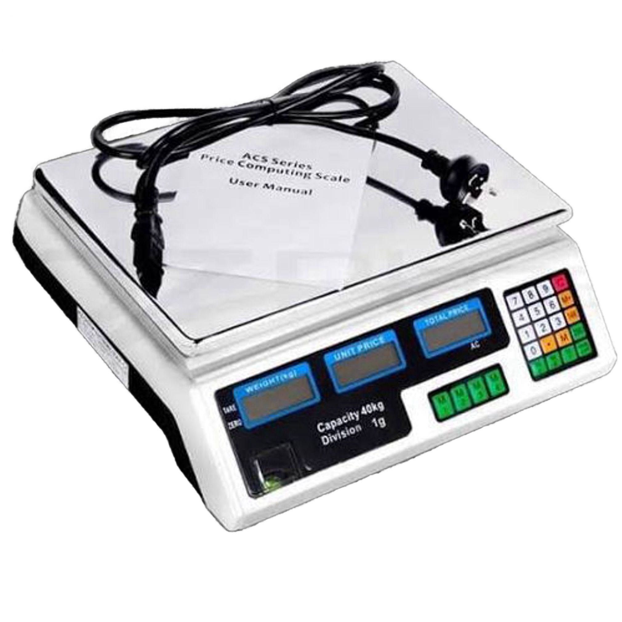 Computerized digital weighing scale suitable for all kinds of business such as butcheries, food, fruits, cereal shops, markets, farmers and pork meat etc