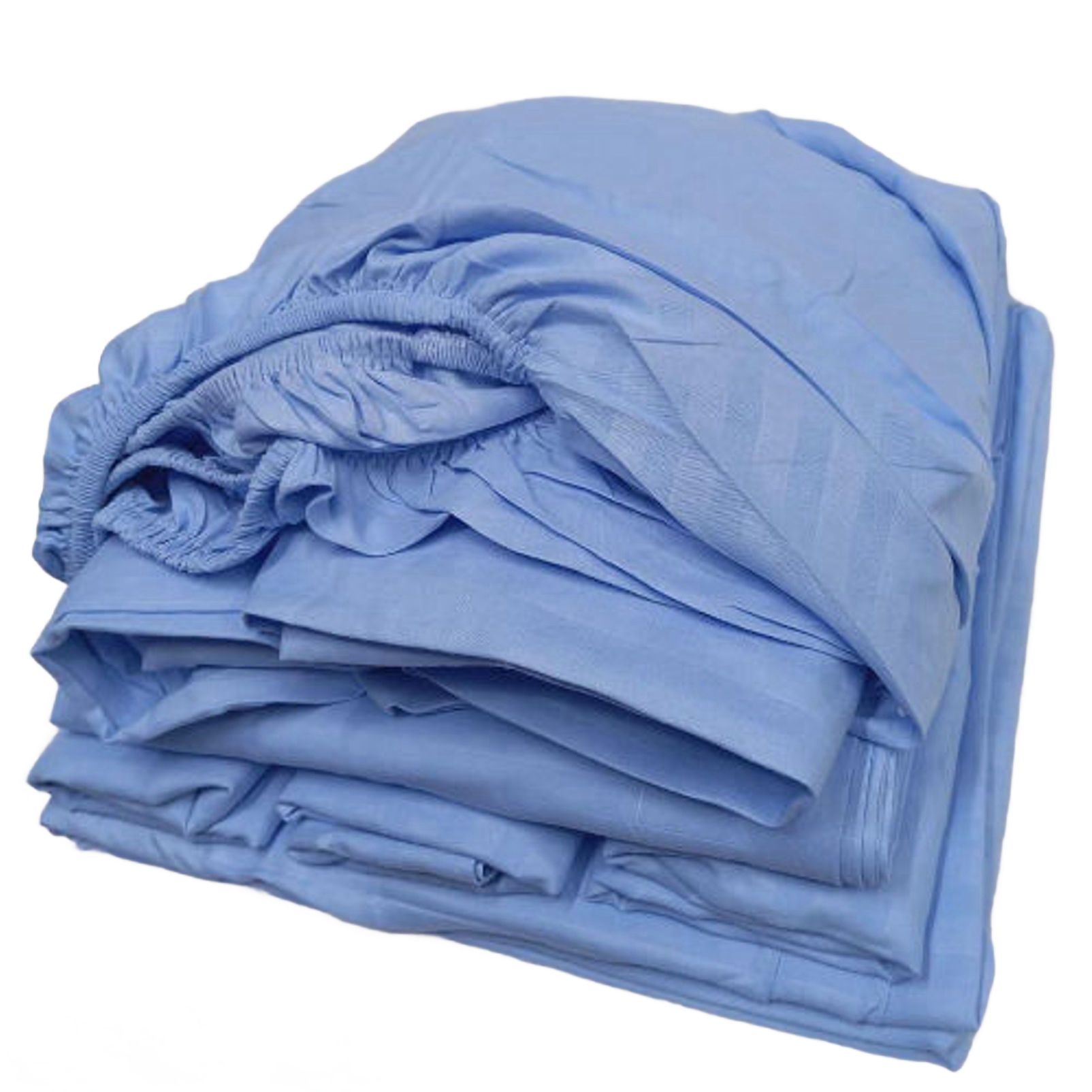 6*7Fts Fitted Plain/Stripped High Grade Premium Cotton Bed Sheet Set, 1Flat Bedsheet, 1 Fitted Bedsheets & 4 Pillow Cases Transform your bedroom into a haven of comfort and sophistication