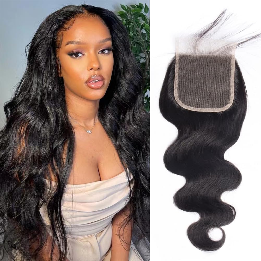 Miss Luna Hair 4x4inch Lace Closure Human Hair Body Wave Human Brazilian Virgin Hair Free Part Natural Color